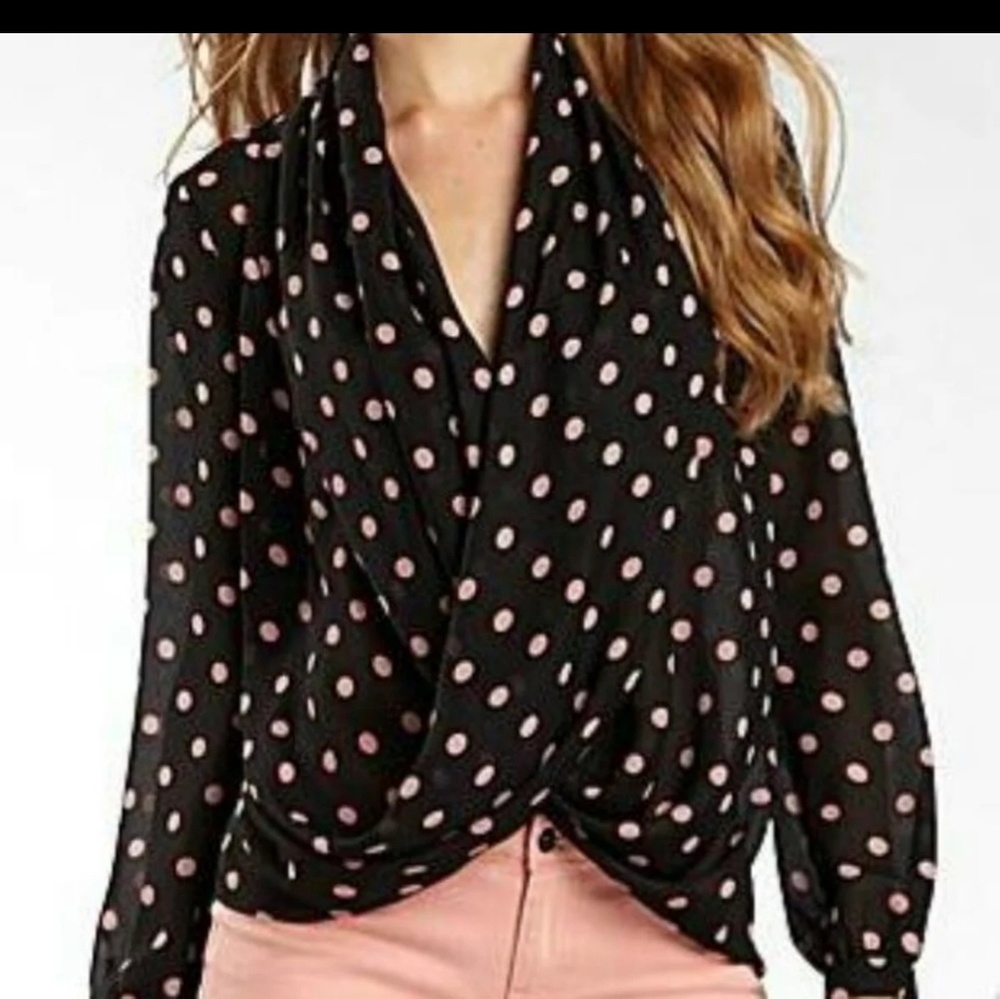 Bisou Bisou Black w/Pink Polkadot Shirt